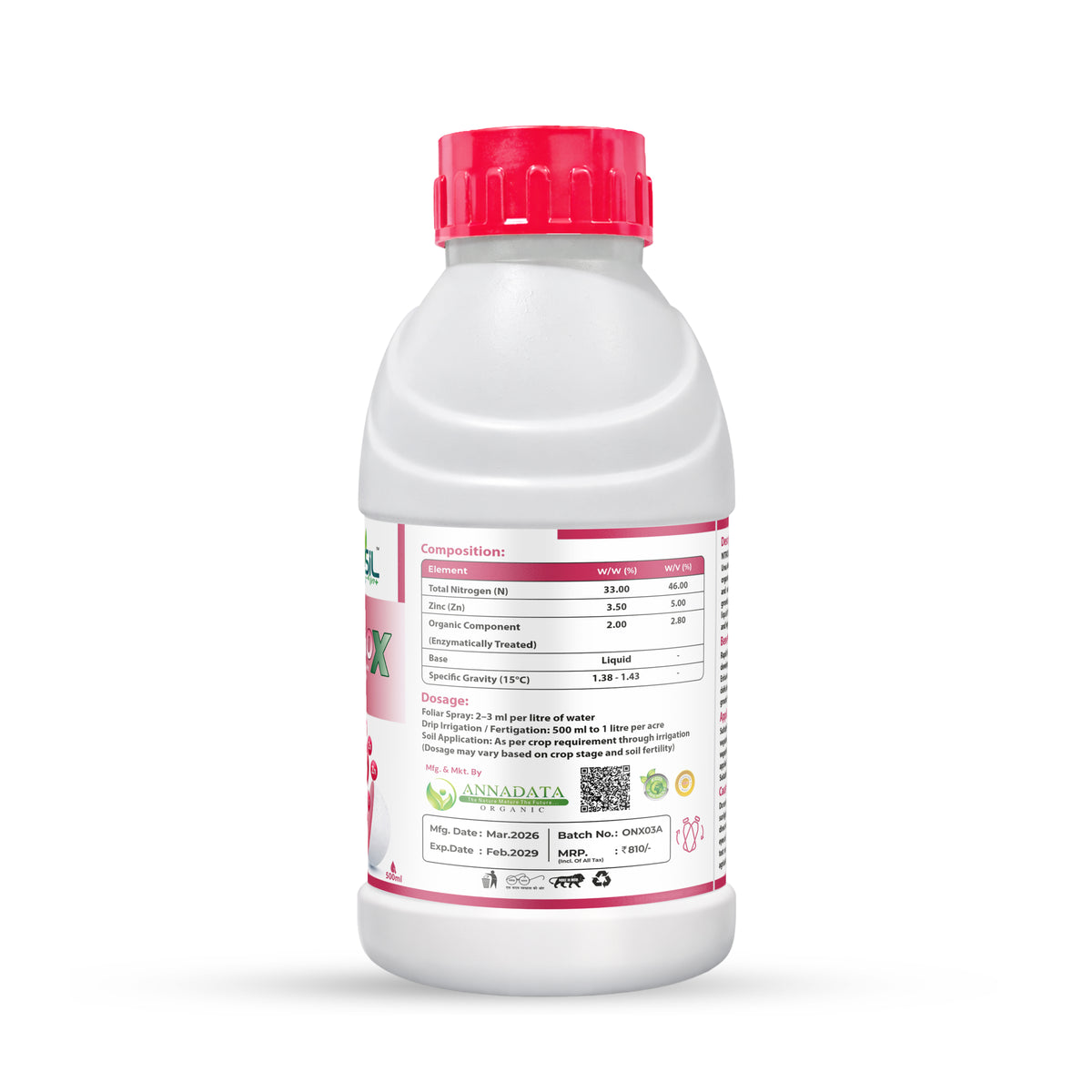 Annadata Orisil Nitrox N46% Zn5% Urea Ammonium Nitrate With Zinc