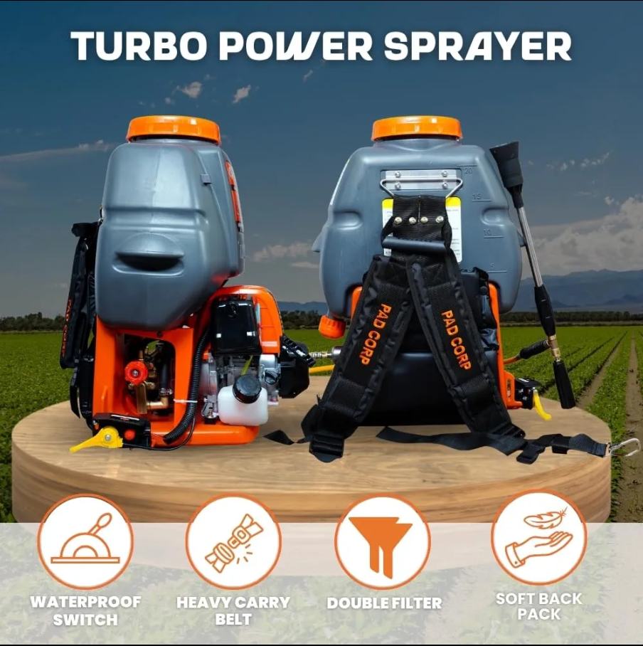 Pad Corp Suzo Max Turbo Power Sprayer Petrol Engine | Stroke Petrol Engine | 20 Litre Tank