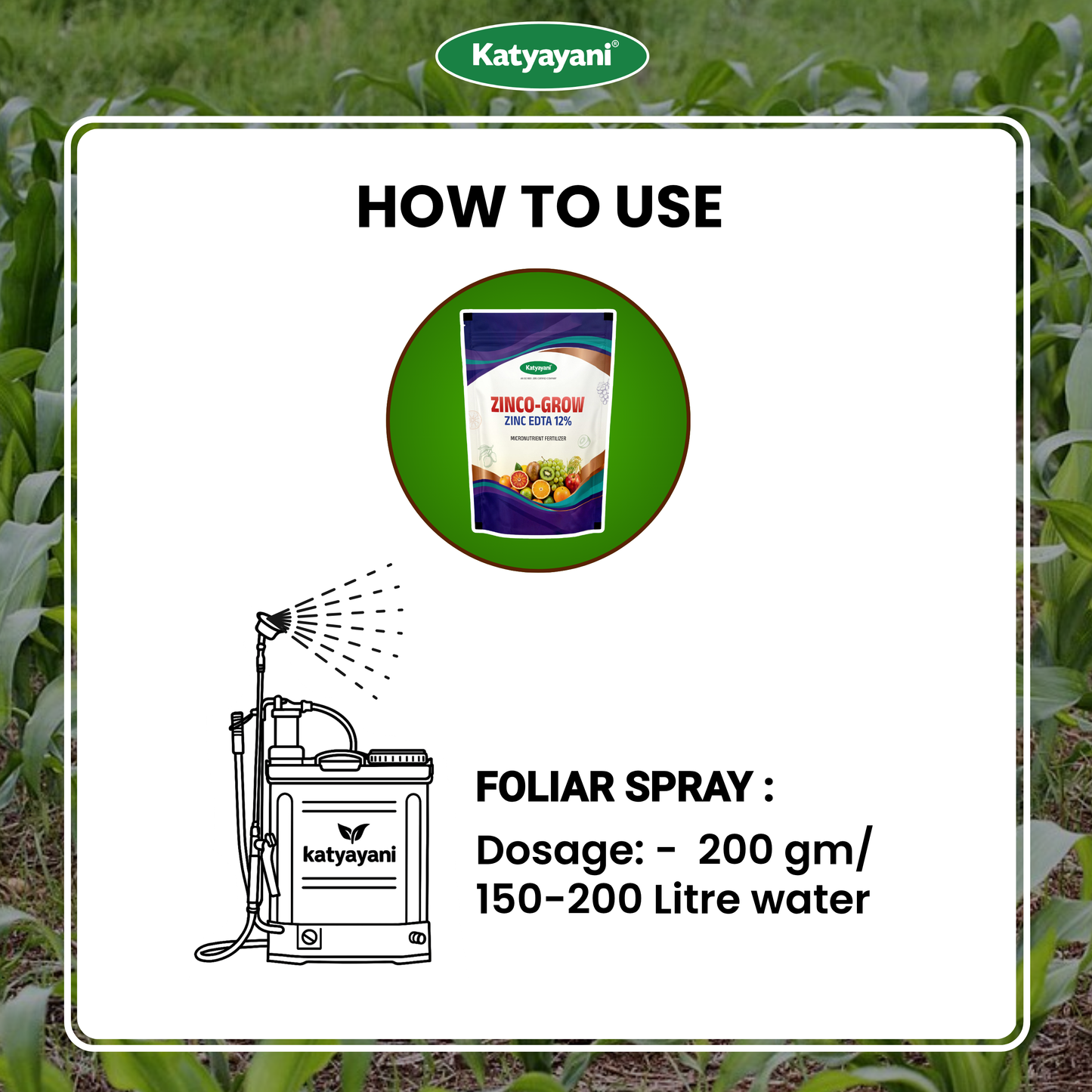 Katyayani Zinco Grow (Zinc EDTA 12%) Chelated Micronutrient Fertilizer
