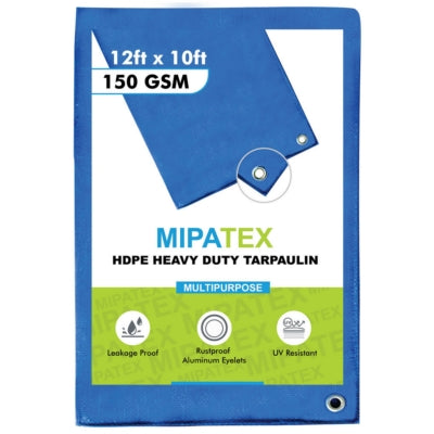 Mipatex Tarpaulin / Tirpal 11 Feet x 10 Feet 150 GSM (Blue)
