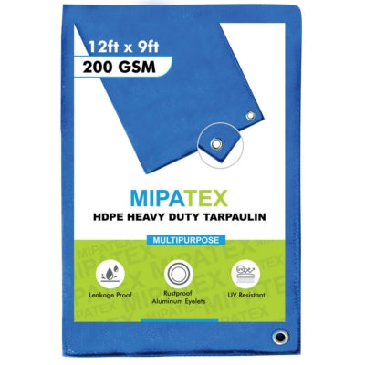 Mipatex Tarpaulin / Tirpal 11 Feet x 9 Feet 200 GSM (Blue)