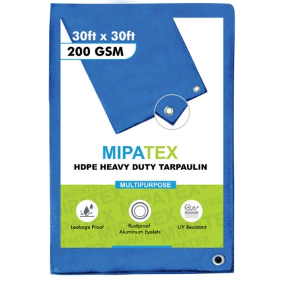 Mipatex Tarpaulin / Tirpal 29 Feet x 30 Feet 200 GSM (Blue)