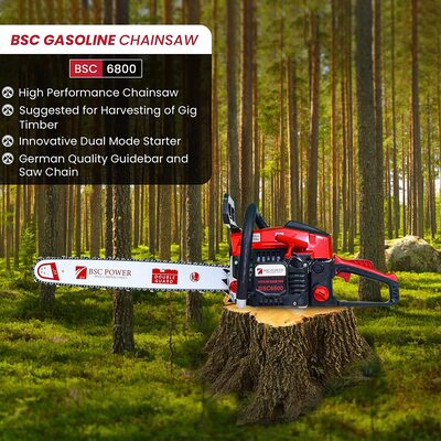 Petrol Heavy Duty Chainsaw 22 inch BSC Power 6800