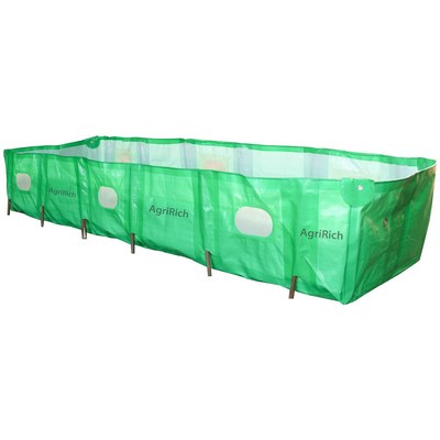 AgriRich HDPE Vermi Compost Bed 450 GSM for Organic Agriculture Manure, 12ft x 4ft x 2ft (Green)