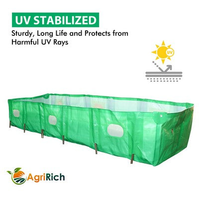 AgriRich HDPE Vermi Compost Bed 450 GSM for Organic Agriculture Manure, 10ft x 4ft x 2ft (Green)