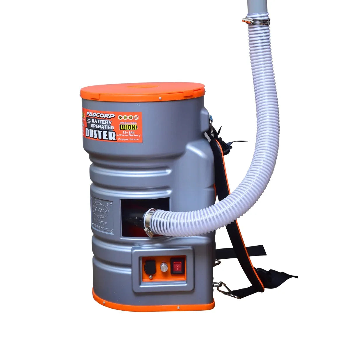 PAD Corp 21V 8Ah Lithium Battery Duster with 10L Knapsack Sprayer
