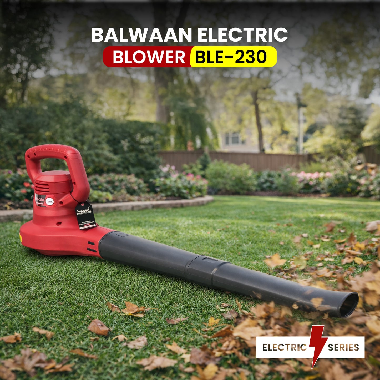 Balwaan Krishi Heavy Duty Electric Blower Machine 900W | 300 km/h High-Speed Air Blower | Ideal for Leaf Blowing & Dust Cleaning for Car, PC, Home & Electronic Equipment | BLE-230