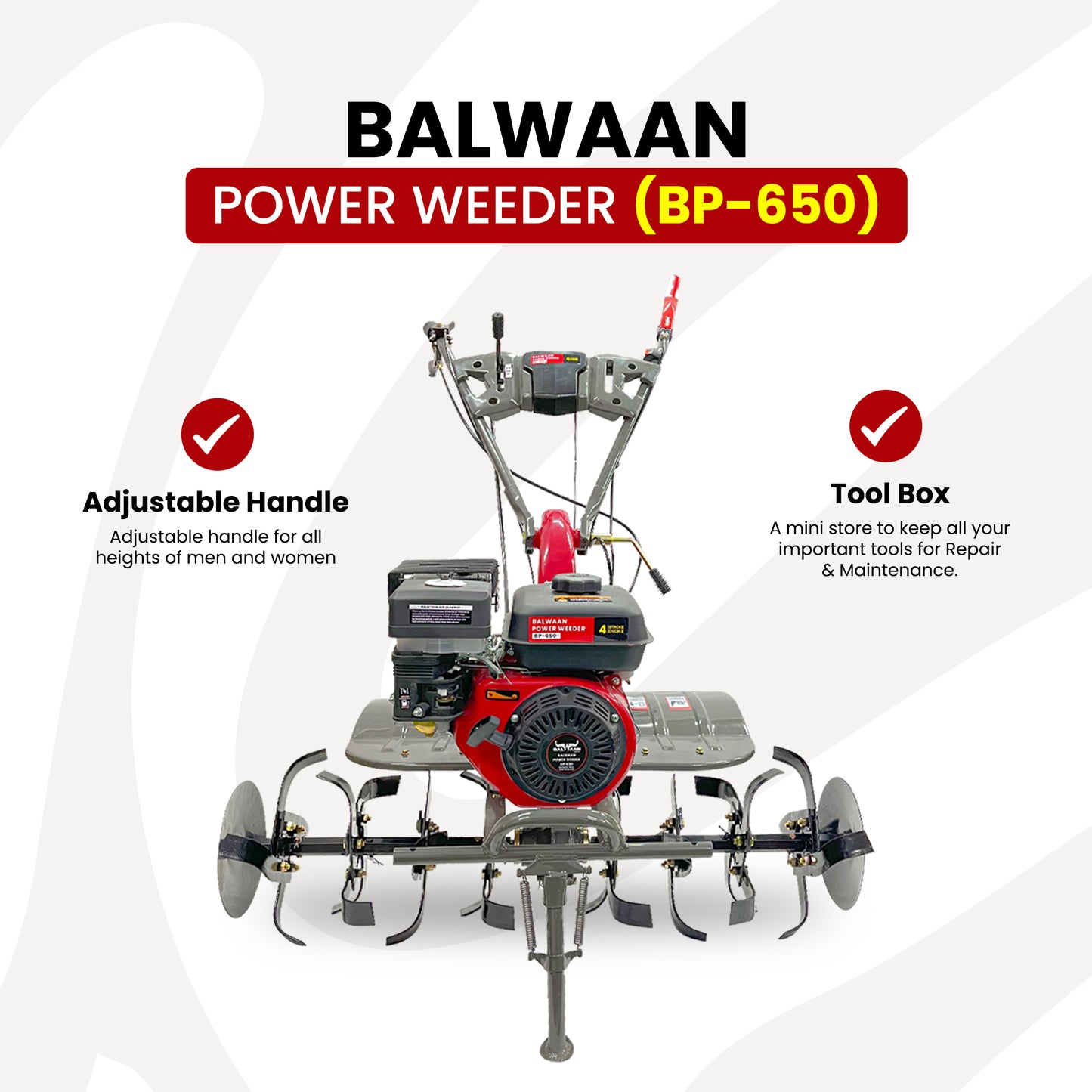 Balwaan Krishi with 212cc 4-Stroke Power Weeder |BP-650