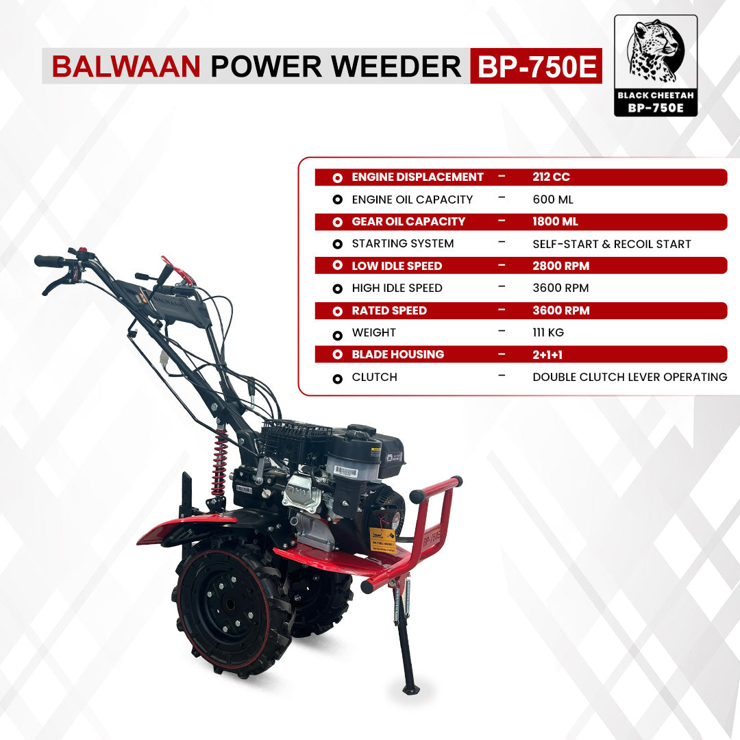 Balwaan Power Weeder Black Cheetah (E-Start + Shocker) (Petrol) BP-750E