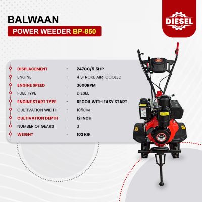 Balwaan Diesel Power Weeder BP-850