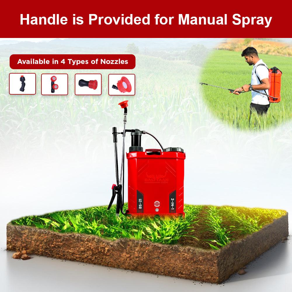 Balwaan Krishi Battery Sprayer - 2 in 1 (12x8) BS-21 |18 litres Tank Capacity | High Pressure Sprayer | Suitable for Spraying