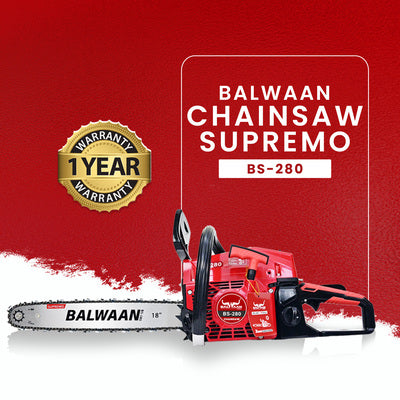 Balwaan Petrol Chainsaw BS-280 18 Inches (Supremo) with Sharpening Kit