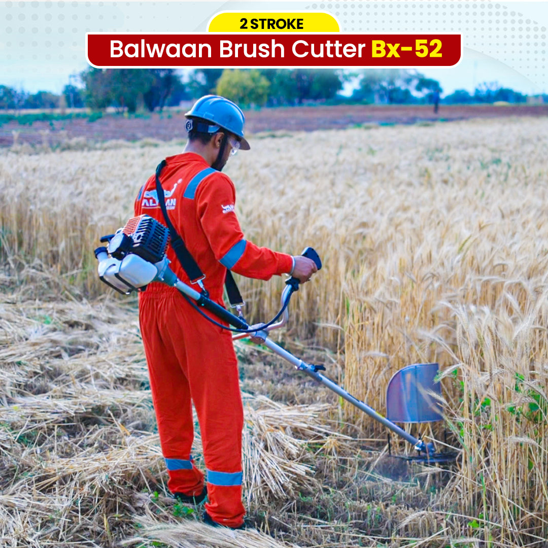 Balwaan Pragati 2 Stroke 52cc Side Pack Brush Cutter Extra Power Torque Engine|80T, 3T Blade, Tap n Go for Agriculture, Gardening, Lawn Grass Trimming Eco Series Free Engine Oil|BX-52