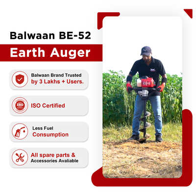 Balwaan Earth Auger BE-52 with 8inch and 12inch Bits