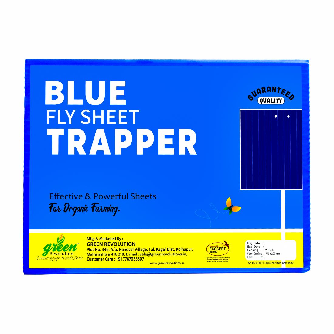 Green Revolution Eco Blue Sticky Trap | Size A5, 150mm x 200mm
