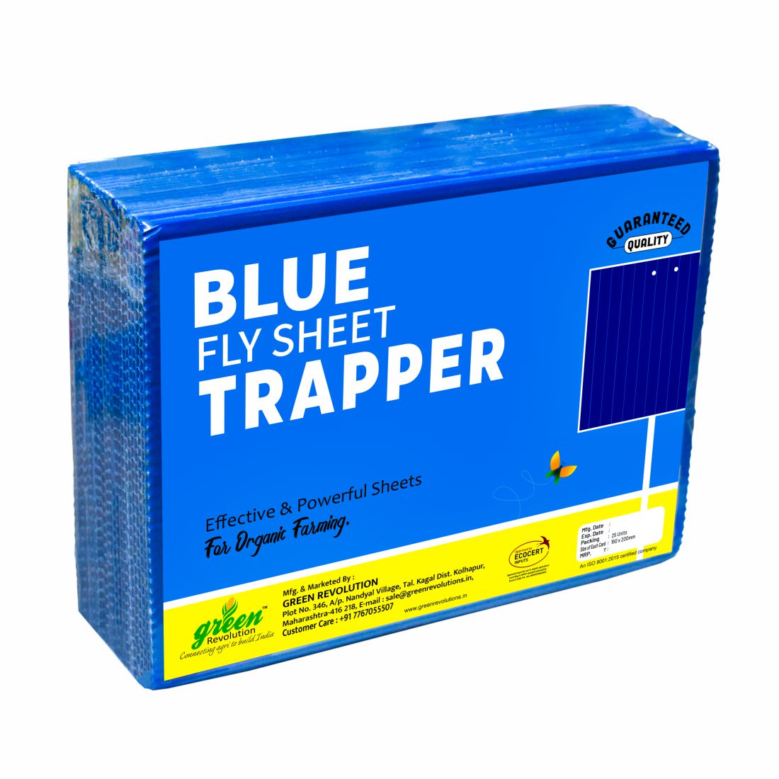 Green Revolution Eco Blue Sticky Trap | Size A5, 150mm x 200mm