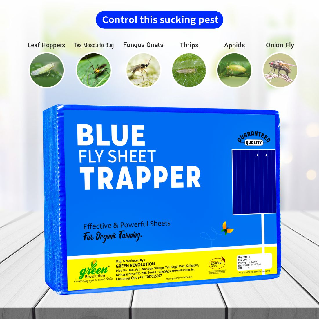 Green Revolution Eco Blue Sticky Trap | Size A5, 150mm x 200mm