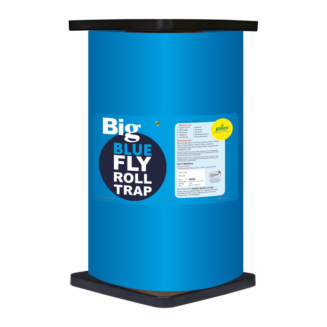 Green Revolution Blue Sticky Roll/Trap for Control of All Harmful Flying Insects