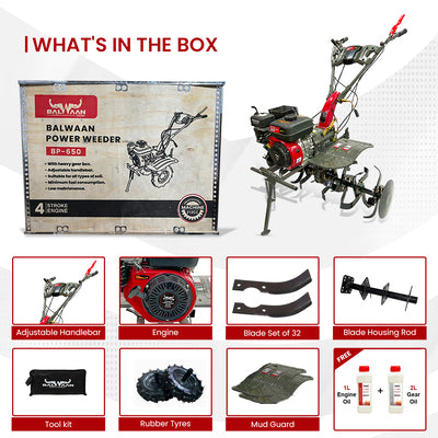 Balwaan Krishi with 212cc 4-Stroke Power Weeder |BP-650