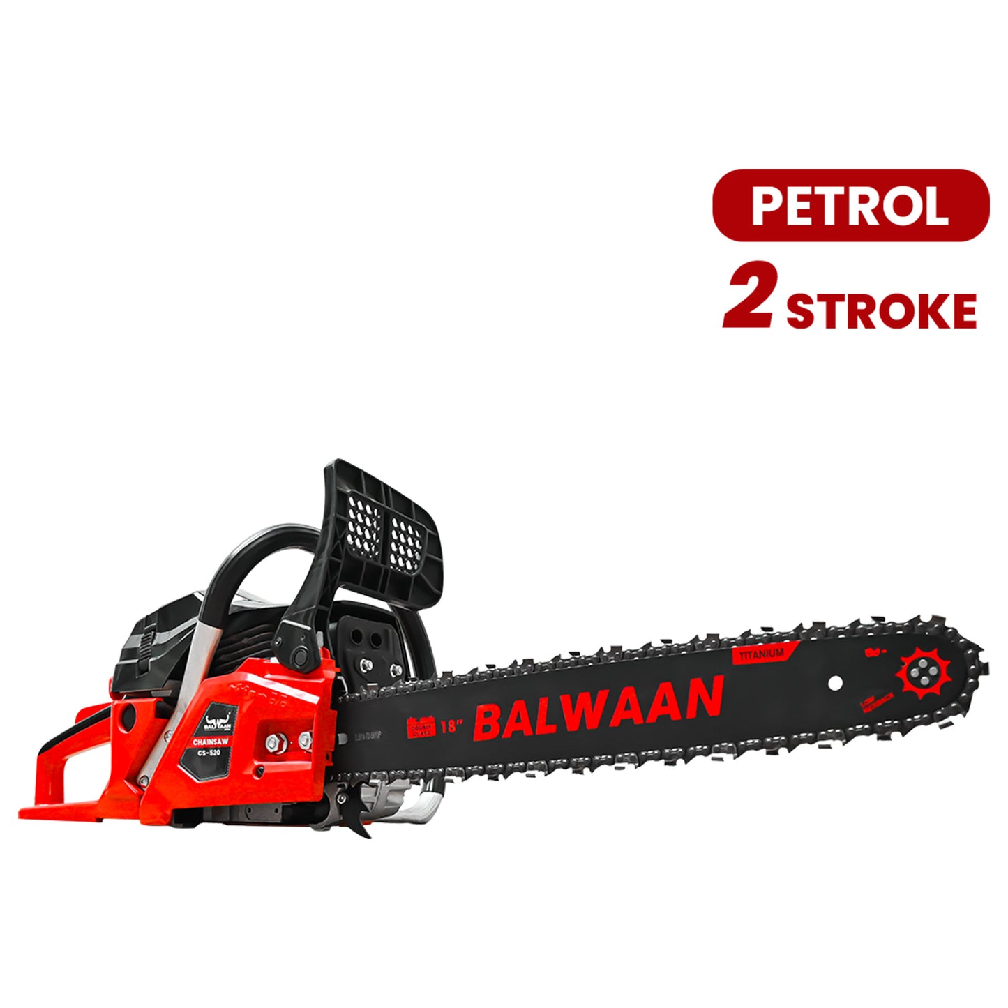 Balwaan Petrol Chainsaw| 52cc 2-Stroke Engine | 18 inch Guide Bar |CS-520