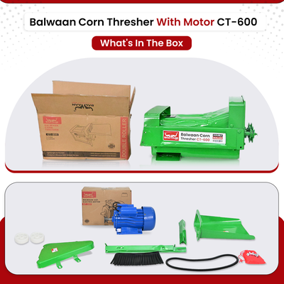 Balwaan Krishi Corn Thresher with 1.3HP High Power Motor | High Yield | Electric Corn Thresher for Agricultural Purposes | Use for Separate Corn Kernels from Cobs and Livestock Breeding|CT-600