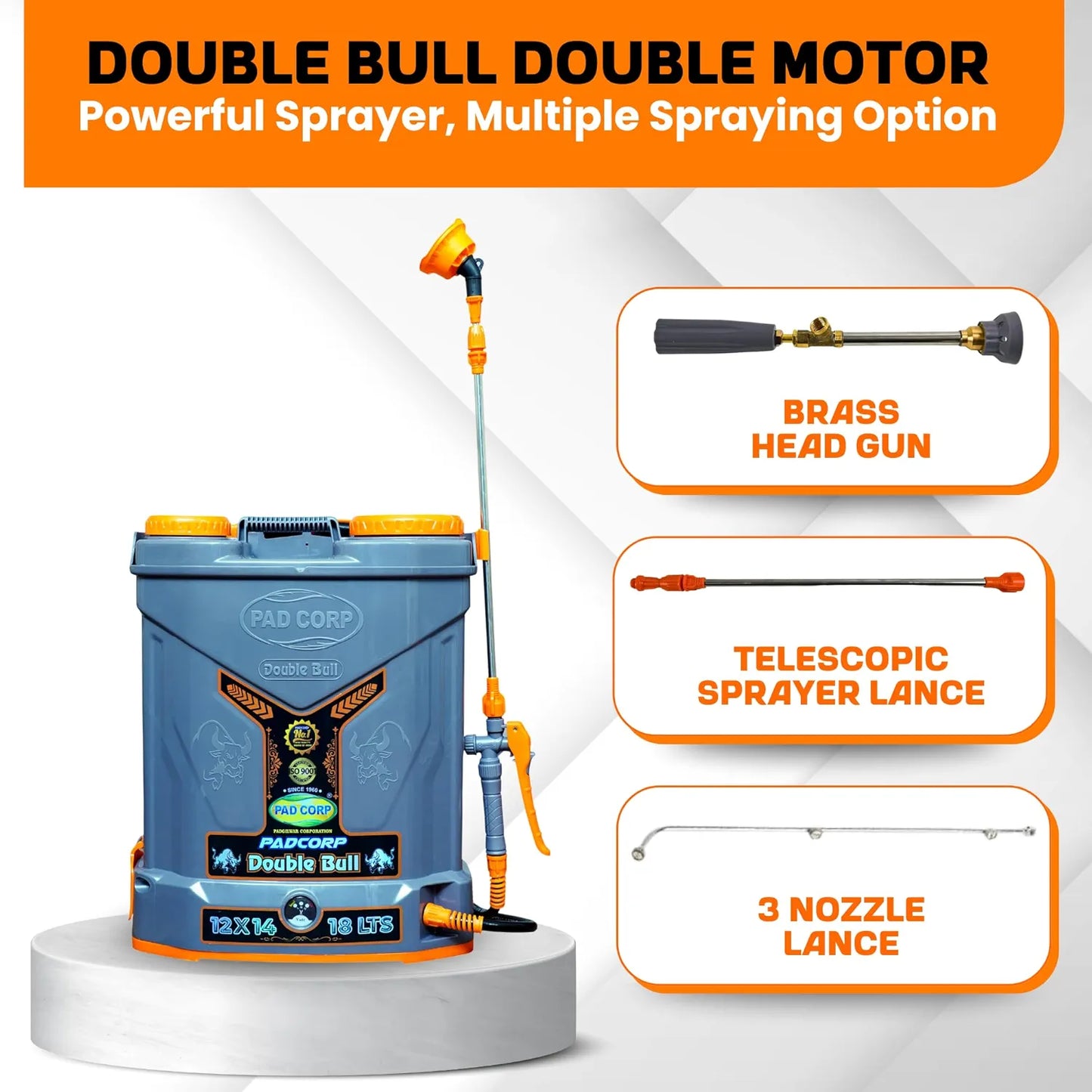 Double Bull Battery Operated Sprayer (12Vx14A,18 Litre Tank)