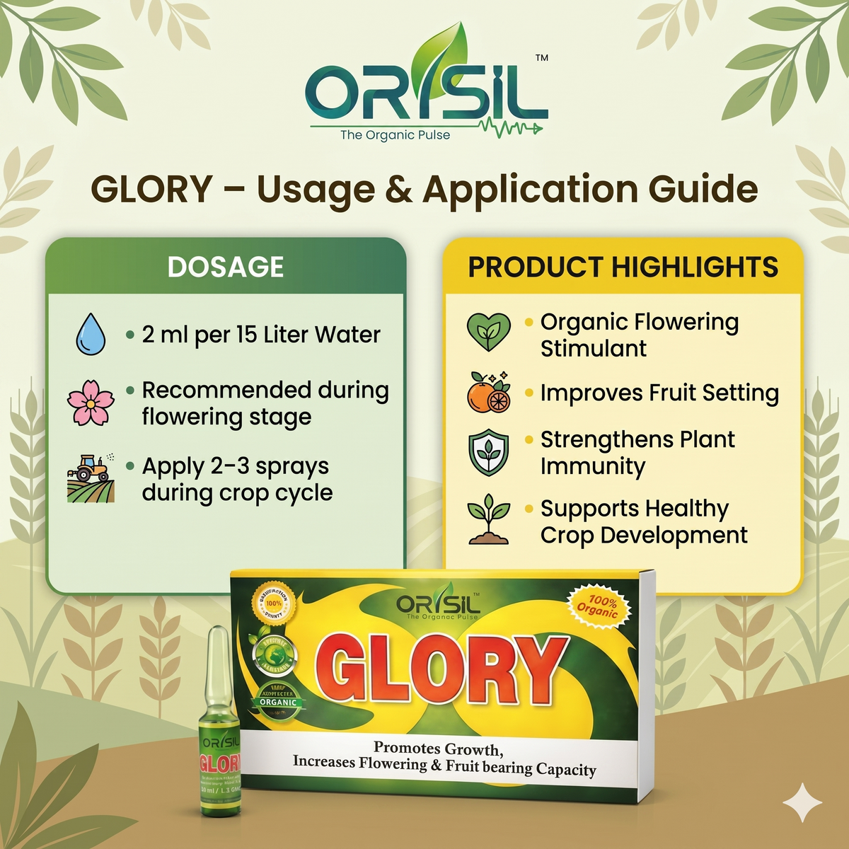 Annadata ORISIL Glory - Increase Flowering and Fruit Setting (2 ml x 10 pieces)