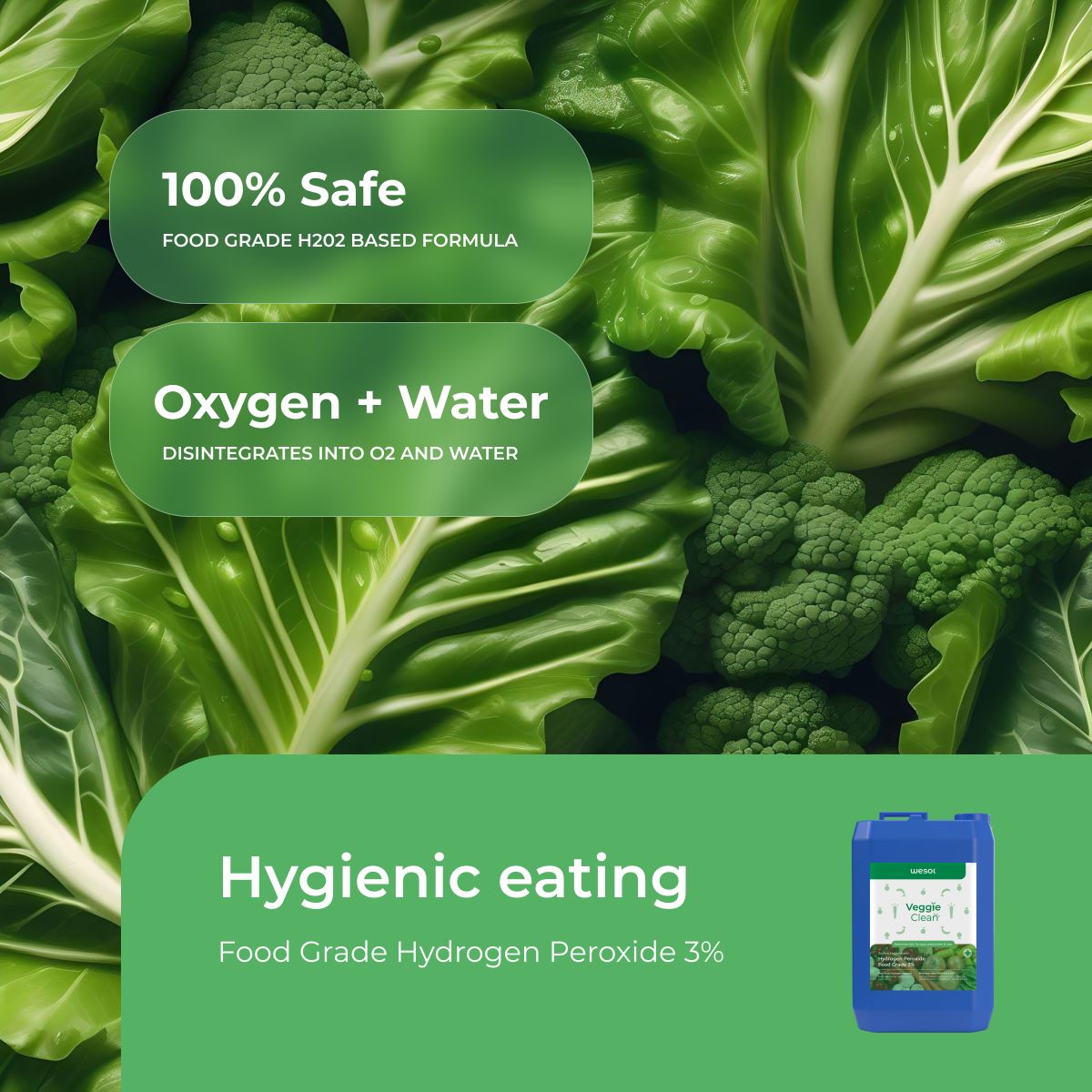Wesol Vegetable Wash Liquid Hydrogen Peroxide 3% w/w