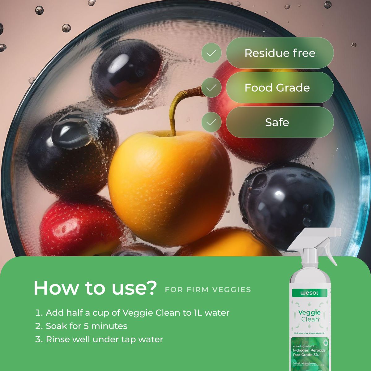 Wesol Vegetable & Fruit Wash Liquid