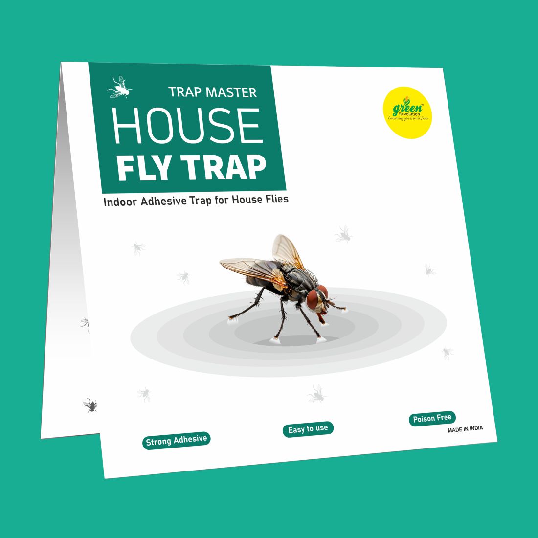 Green Revolution House Fly Trap, Glue Trap for Housefly, Poultry Flies, Sticky Paper