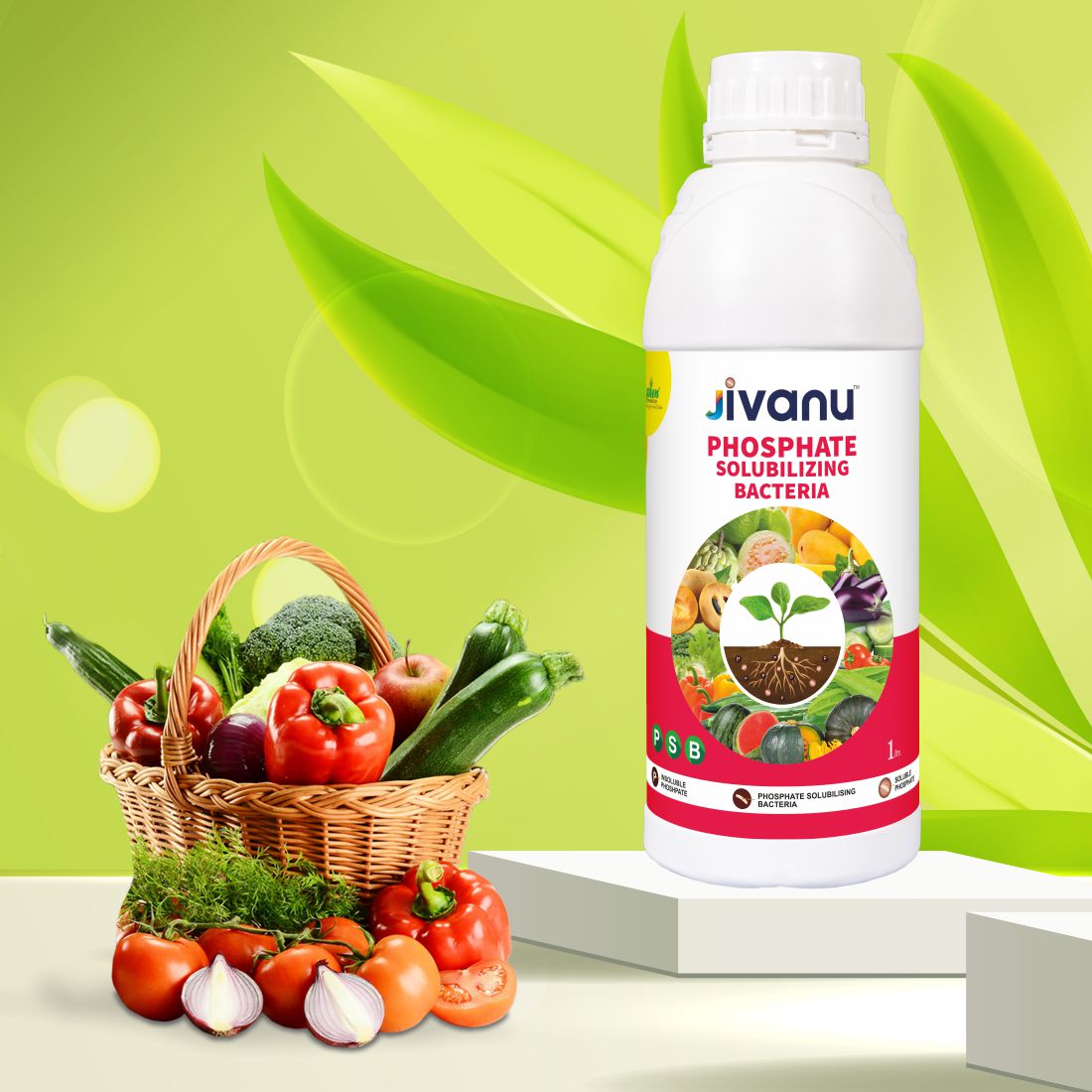 Green Revolution Jivanu Phosphate Solubilizing Bacteria (PSB) Liquid - 1 Litre