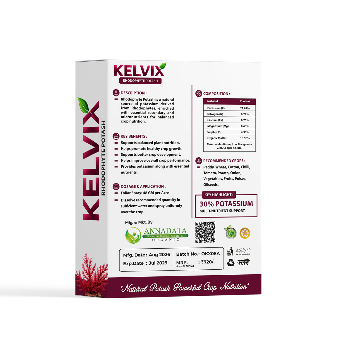 Annadata Orisil Kelvix Rhodophyte Potash K30%