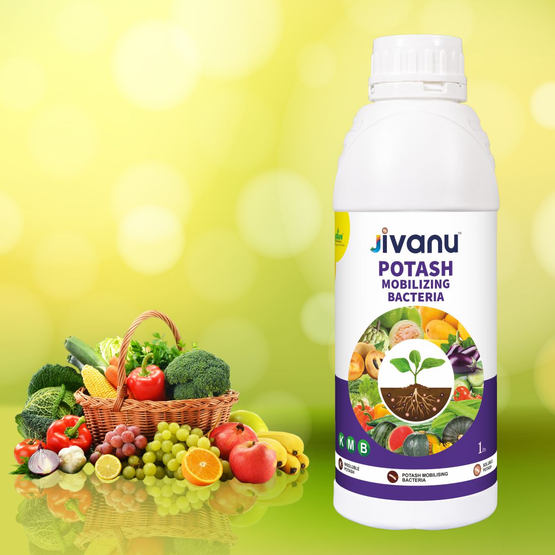 Green Revolution Jivanu Potassium Solubilizing and Mobilizing Bacteria (KMB) - 1 litre