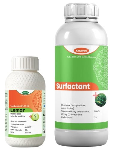 Katyayani Lemar | Tembotrione 42% SC (34.4% w/w) 115ml & Surfactant 400ml
