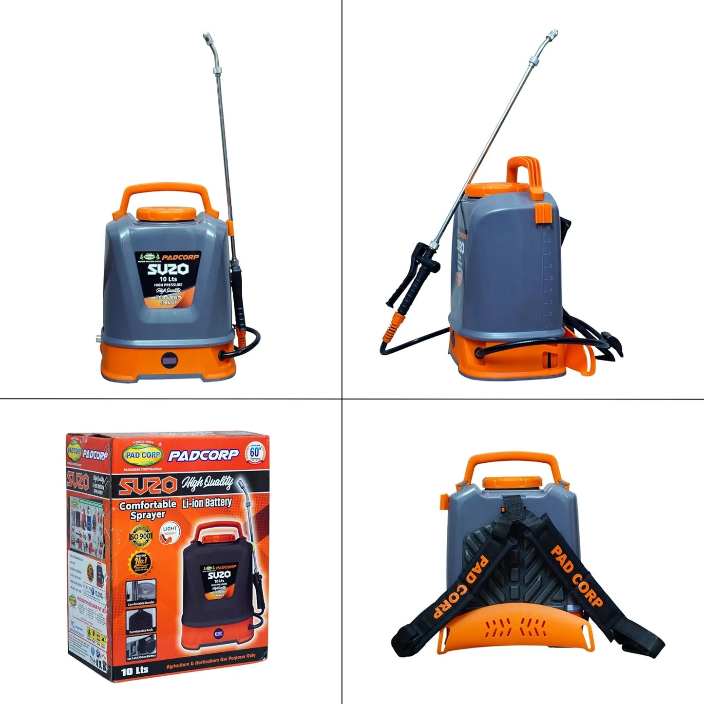 Pad Corp Lithium Suzo 10 Liter Battery Sprayer Tank Capacity