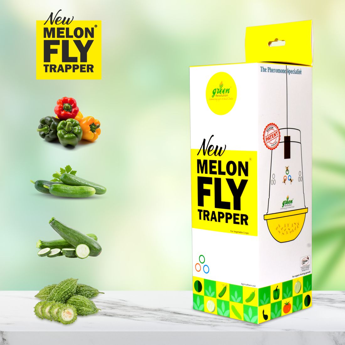 Green Revolution Melon Fly Trapper | 10 Melon Fly Lure with 10 TRI TRAP