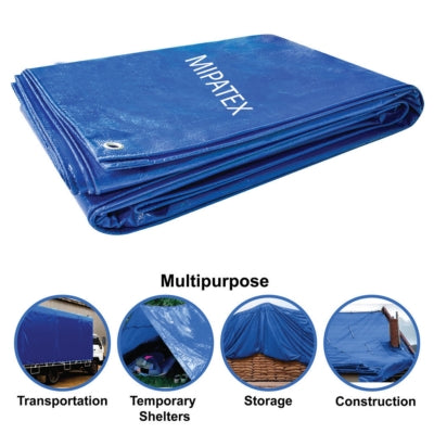 Mipatex Tarpaulin / Tirpal 14 Feet x 18 Feet 150GSM (Blue)