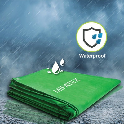 Mipatex Tarpaulin 12 Feet x15 Feet 200 GSM (Green/White)
