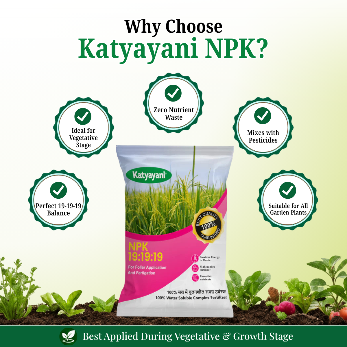 Katyayani NPK 19:19:19 100% Water-Soluble Fertilizer for Foliar & Drip