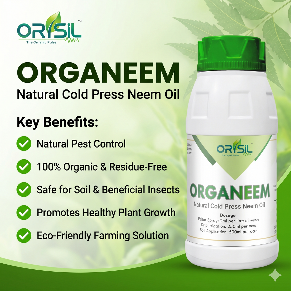 Annadata ORISIL Organeem - Natural Cold Press Neem Oil 1%