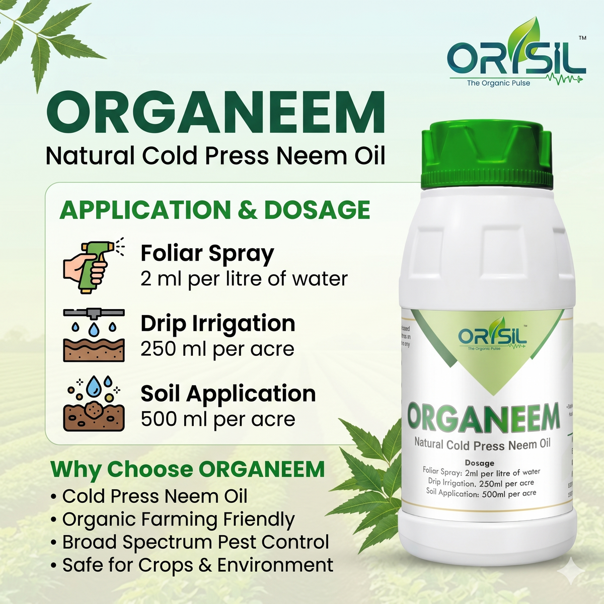 Annadata ORISIL Organeem - Natural Cold Press Neem Oil 1%