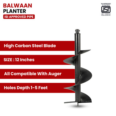Earth Auger Planter 12 inch Single Spiral PT-12
