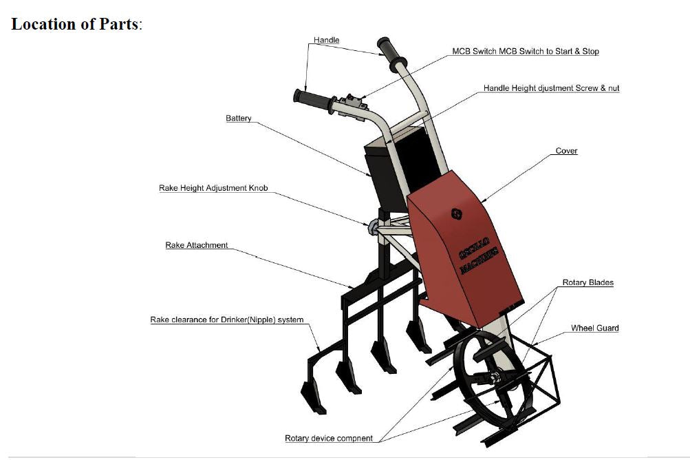 Rake King 250: Electric Poultry Raking Machine