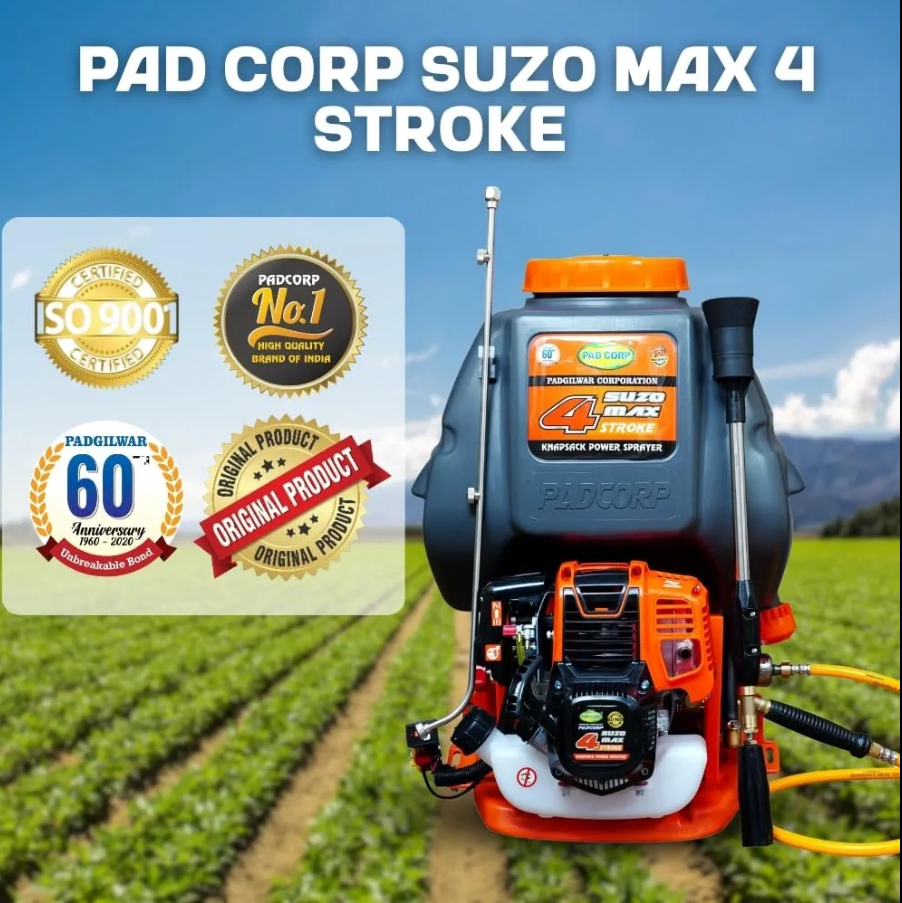 Pad Corp Suzo Max Turbo Power Sprayer Petrol Engine | Stroke Petrol Engine | 20 Litre Tank