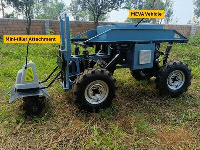 MEVA Electric Vehicle + Mini Tiller Attachment