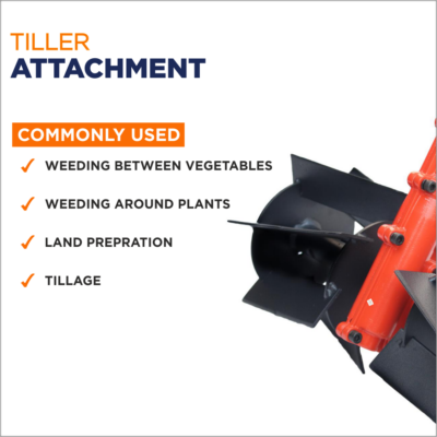 Balwaan Tiller Attachment 28mm Straight Type - Heavy (Black)