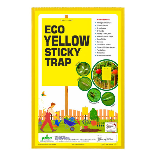 Green Revolution ECO Yellow Sticky Trap/Insect Trap for Garden & Farm | A4 Size