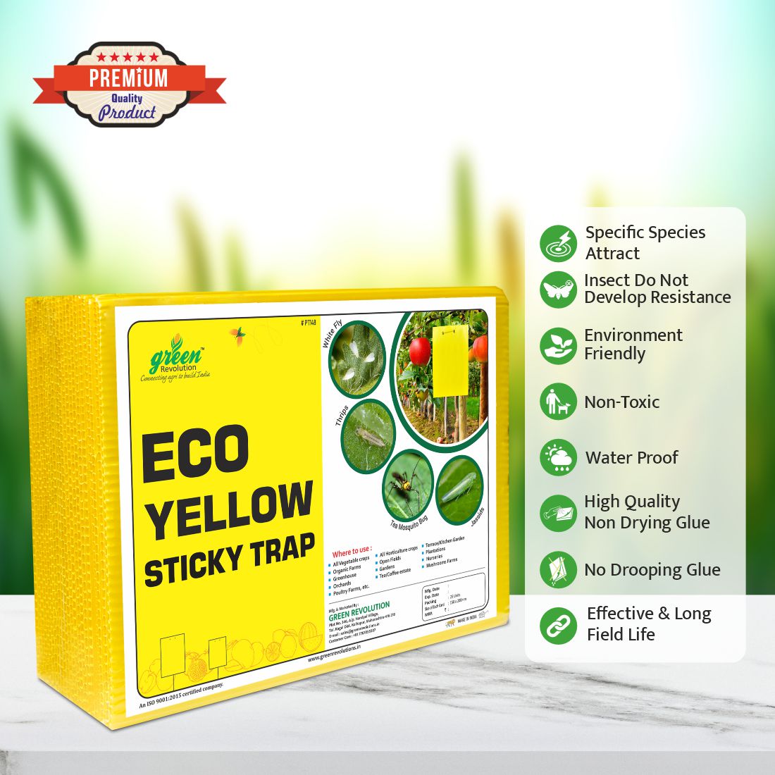 Green Revolution Eco Yellow Sticky Trap | Size A5, 150mm x 200mm
