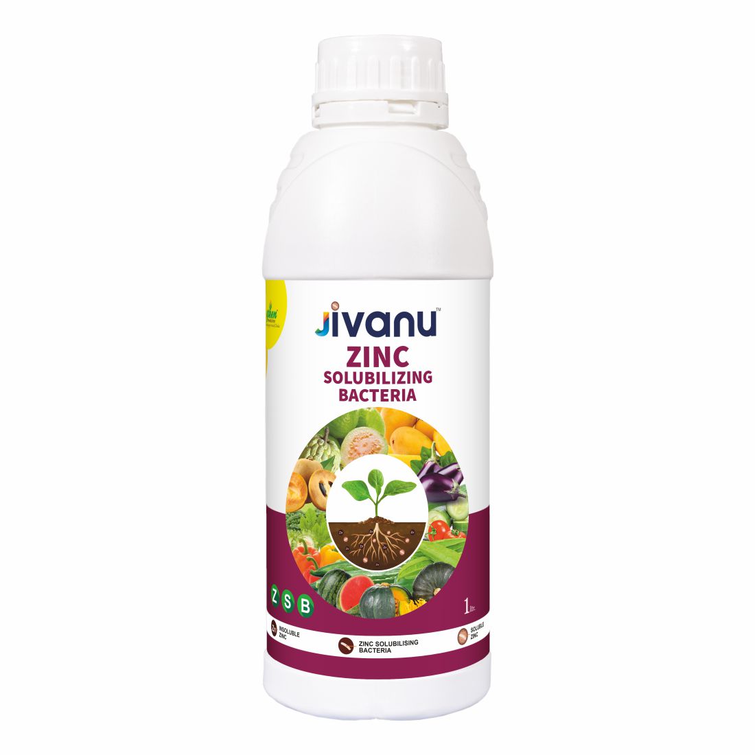 Green Revolution Jivanu Zinc Solubilizing Bacteria (ZSB) Liquid- 1 Litre