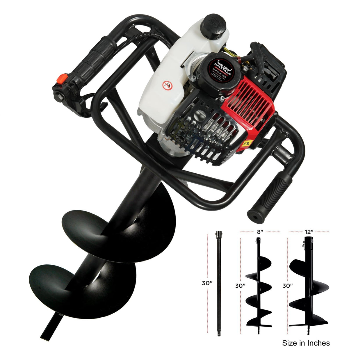 Balwaan Earth Auger BE-52 with 8inch and 12inch Bits